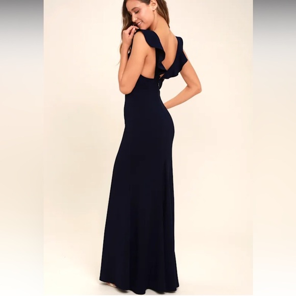 Lulus Perfect Opportunity Navy Blue Maxi Dress Size Small - Picture 5 of 16